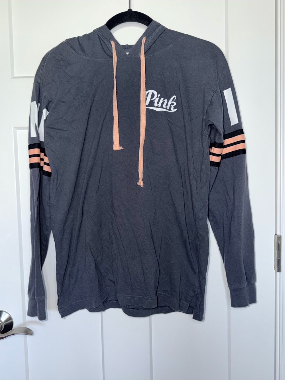 Victoria’s Secret Pink Stripe Sleeve Long Sleeve Hoodie